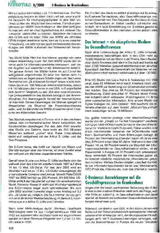 Vorschauseite 2: E or Out im Krankenhaussektor? E-Business als Antriebsfaktor des wirtschaftlichen Erfolgs