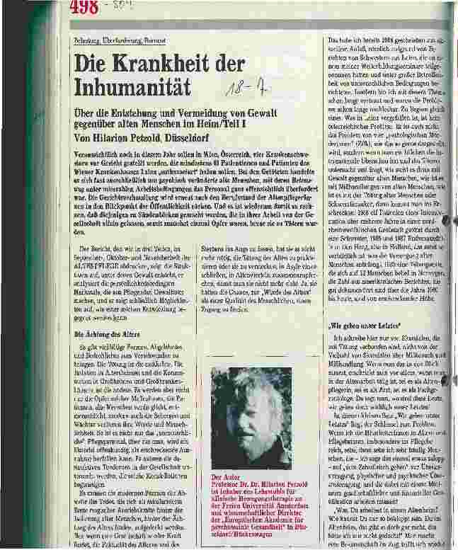 Vorschauseite 1: Belastung, Überforderung,Burnot:Die Krankheit der Inhumanität Über die Entstehung und Vermeidung von Gewalt gegenüber alten Menschen