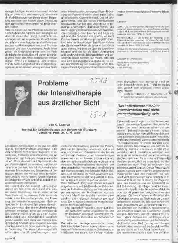 Vorschauseite 3: Psychologische Aspekte in der Intensivpflege - Teil 2 (Schluß) Intensivpflege aus der Sicht eines evangelischen Seelsorgers