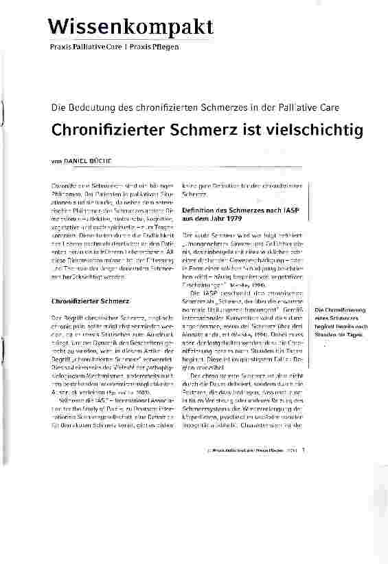 Vorschauseite 1: Chronifizierter Schmerz ist vielschichtig