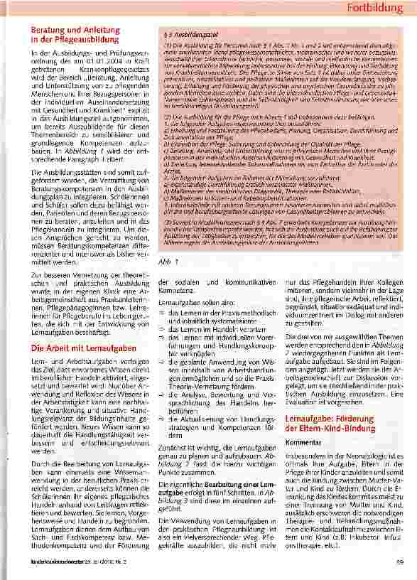 Vorschauseite 2: Ausbildung mit Lernaufgaben zur Förderung der Handlungskompetenz im Umgang mit Familien
