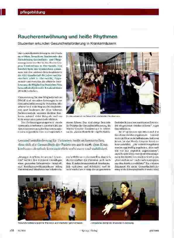 Vorschauseite 1: Raucherentwöhnung und heiße Rhythmen