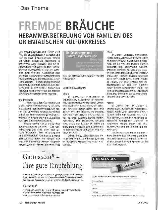 Vorschauseite 1: FREMDE BRÄUCHEHEBAMMENBETREUUNG VON FAMILIEN DES ORIENTALISCHEN KULTURKREISES