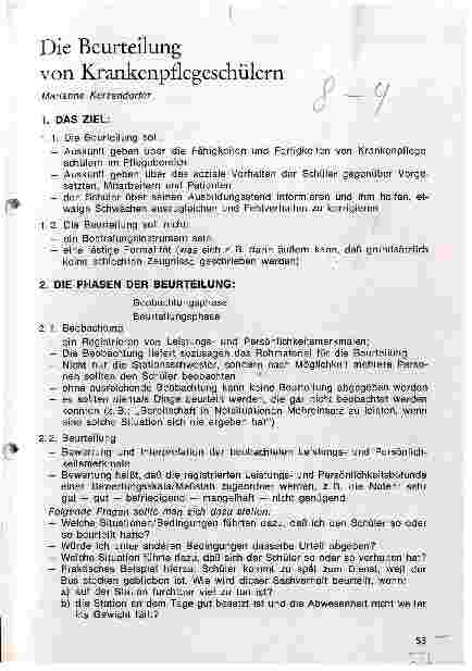 Vorschauseite 1: Die Beurteilung von Krankenpflegeschülern
