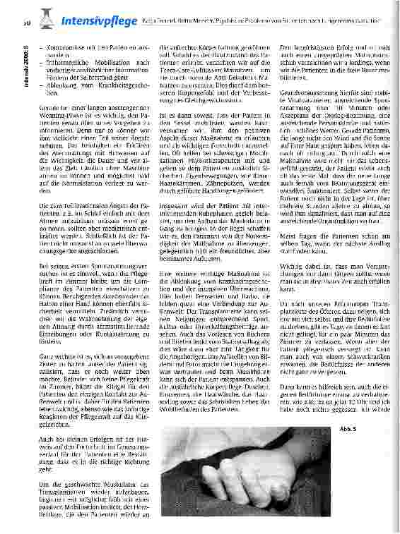 Vorschauseite 5: Psychische Probleme von Patienten nach Lungentransplantation auf einer Intensivstation