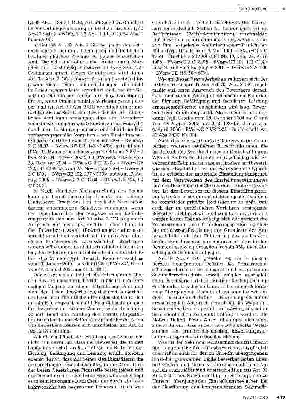 Vorschauseite 2: Schadensersatzanspruch des Einstellungsbewerbers bei Verletzung des Bewerbungsverfahrensanspruchs