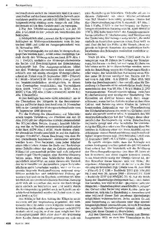 Vorschauseite 3: Schadensersatzanspruch des Einstellungsbewerbers bei Verletzung des Bewerbungsverfahrensanspruchs