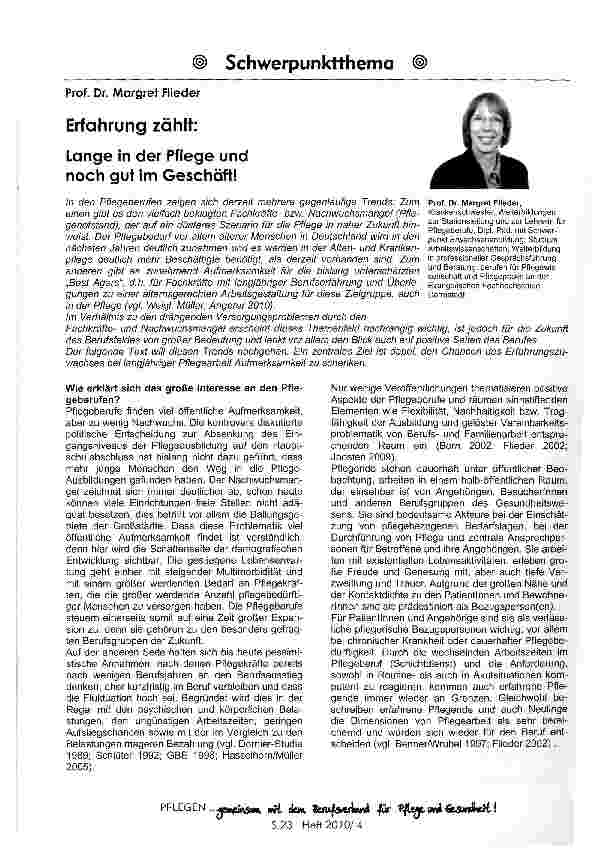 Vorschauseite 1: Erfahrung zählt: Lange in der Pflege und noch gut im Geschäft!