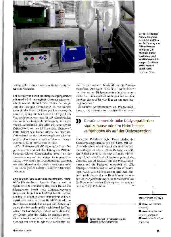Vorschauseite 2: Alleinstellungsmerkmal Heimdialyse