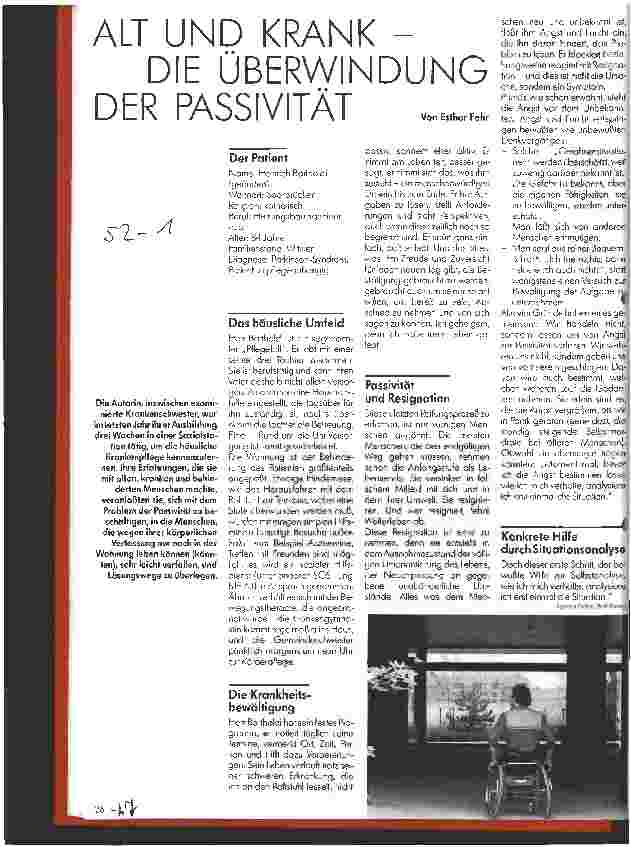 Vorschauseite 1: Alt und Krank - die Überwindung der Passivität