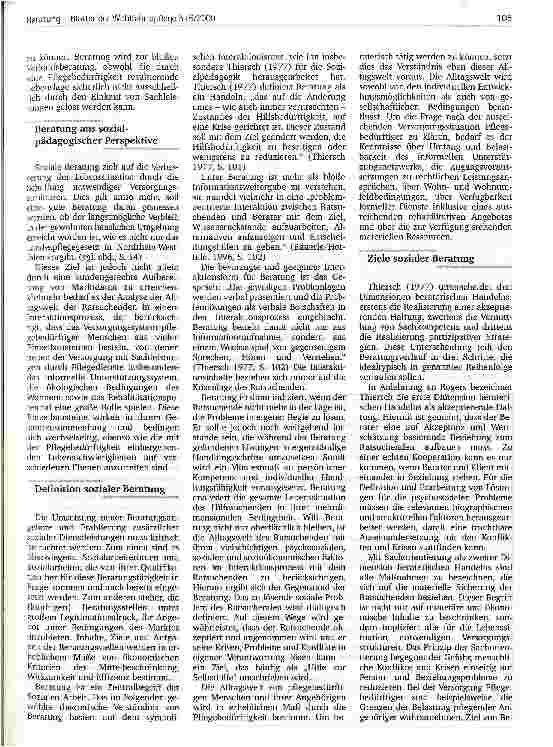 Vorschauseite 2: Beratung als Hilfe Kritische Anmerkungen zu einem reduzierten Verständnis sozialer Beratung - Beispiel Pflegeversicherungsgesetz