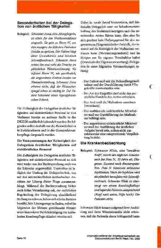 Vorschauseite 2: Gesetzliche Grundlagen zu Haftungsproblemen in Sozialstationen
