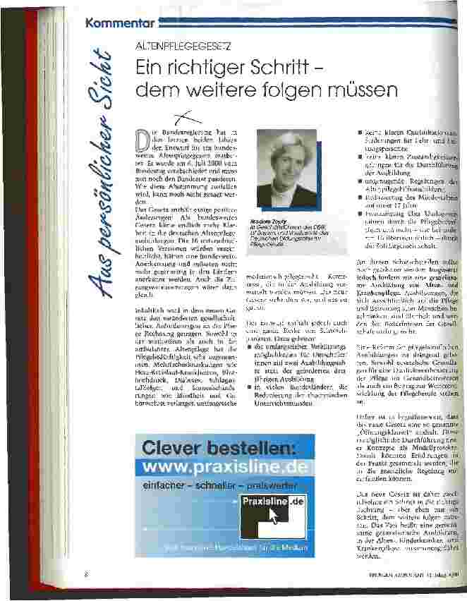 Vorschauseite 1: Ein richtiger Schritt - dem weitere folgen müssen