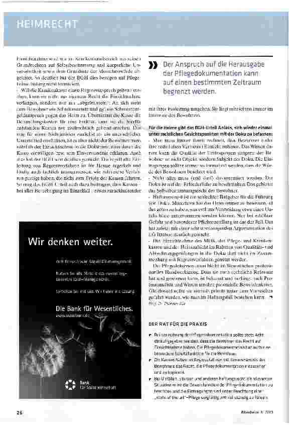 Vorschauseite 2: Im Regressfall kann die Krankenkasse bei Einwilligung Kopien der Pflegedokumentation verlangen