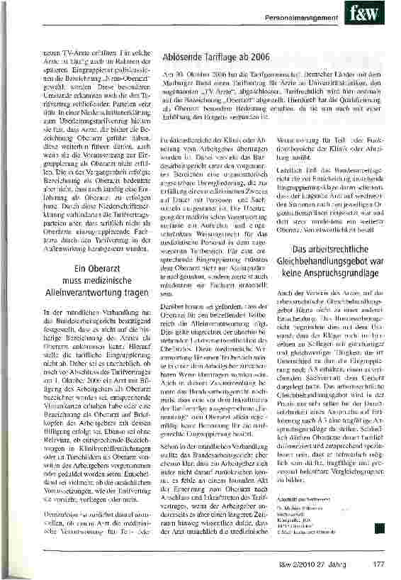 Vorschauseite 2: Wann ist ein Oberarzt ein Oberarzt?