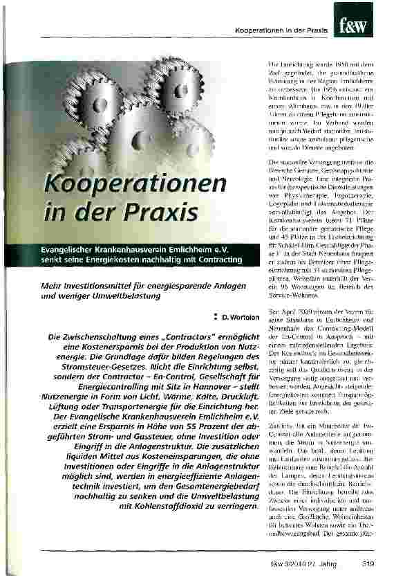 Vorschauseite 1: Kooperationen in der Praxis