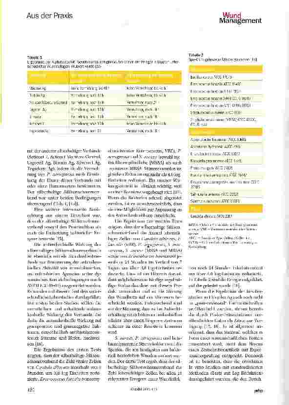 Vorschauseite 3: Klinische und wissenschaftliche Daten zu einem silberhaltigen Silikonschaumverband: ein Überblick
