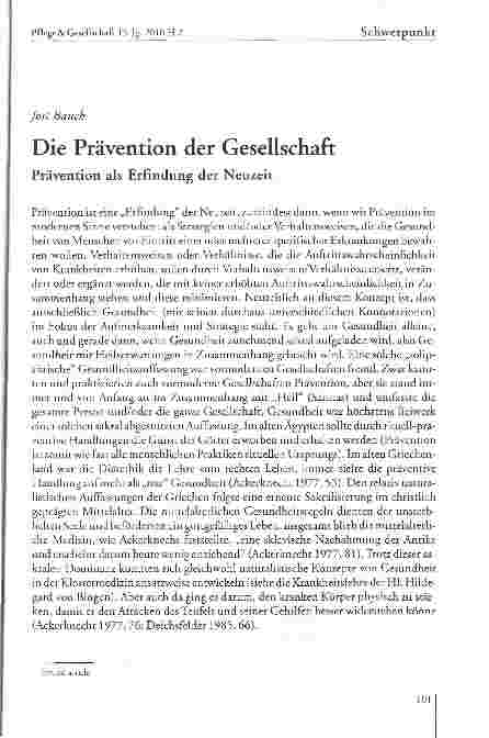 Vorschauseite 1: Die Prävention der Gesellschaft