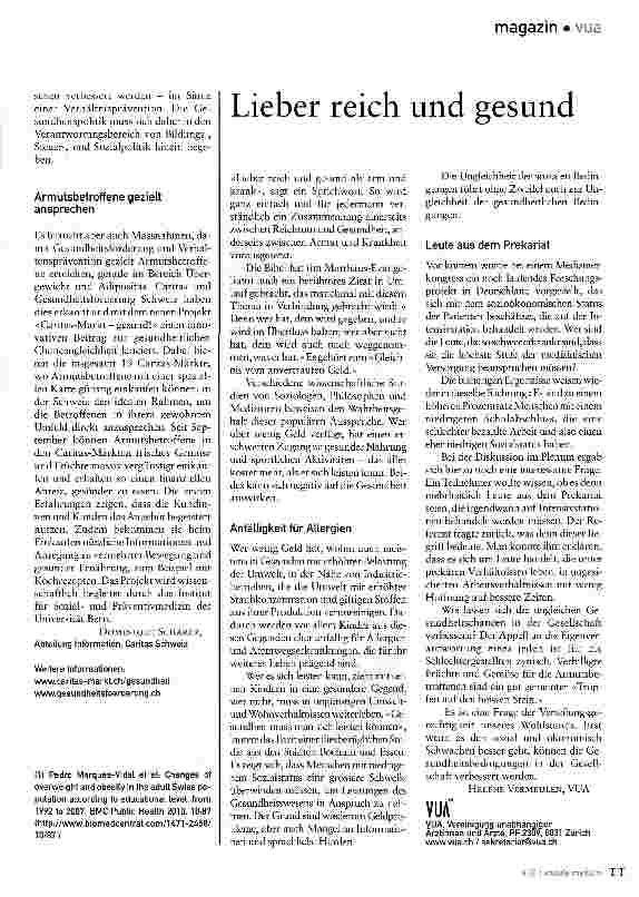 Vorschauseite 1: Lieber reich und gesund