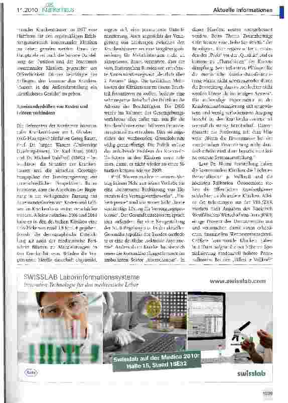 Vorschauseite 3: Deutscher Städtetag fordert ausreichende Finanzierung der Krankenhäuser