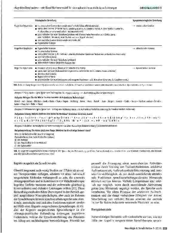 Vorschauseite 5: »Kognitive Dysphasien« -ein Klassifikationsmodell für nicht-aphasische zentrale Sprachstörungen