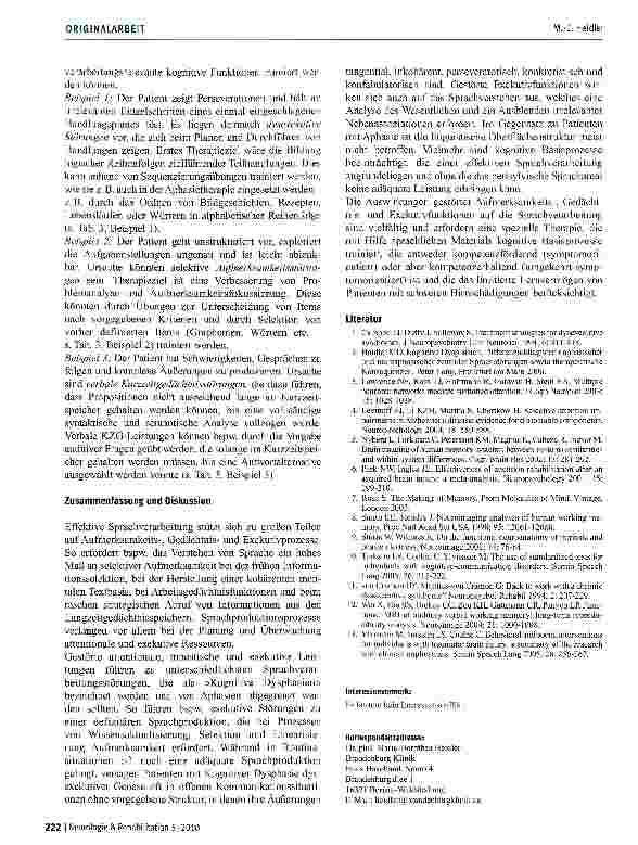 Vorschauseite 6: »Kognitive Dysphasien« -ein Klassifikationsmodell für nicht-aphasische zentrale Sprachstörungen