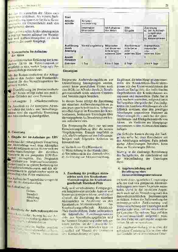 Vorschauseite 2: Organisation und Umsetzung der Verwaltungsaktenablage im Krankenhaus