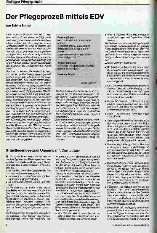 Vorschauseite 1: Der Pflegeprozeß mittels EDV