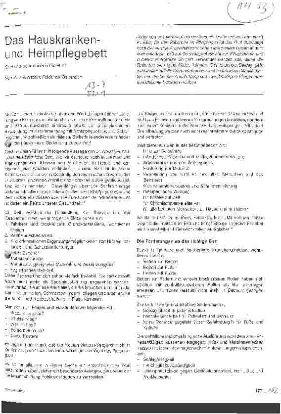 Vorschauseite 1: Das Hauskrankenund Heimpflegebett Stiefkind oder oberste Priorität?