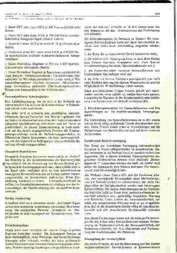 Vorschauseite 3: Medizin.technischer Servic zwischen Industrie und Krankenhaus