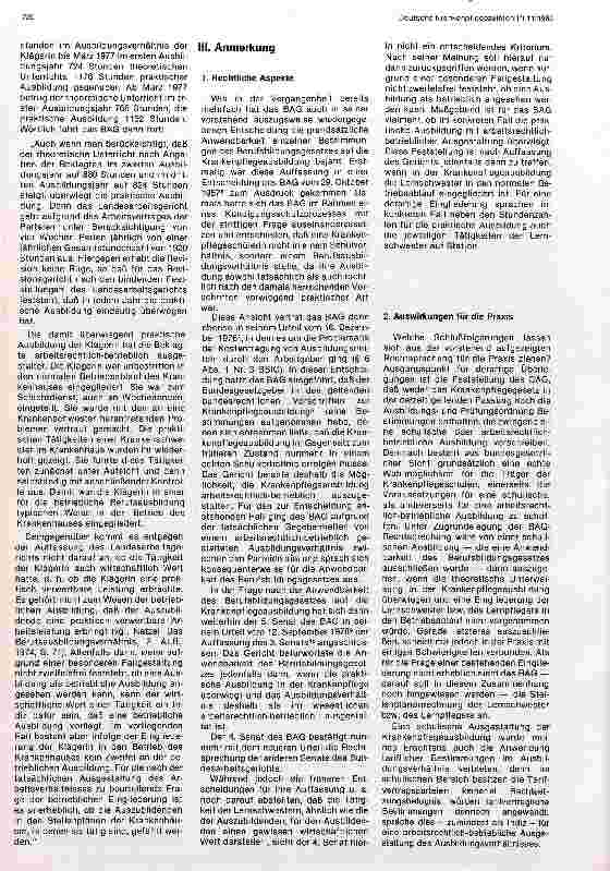 Vorschauseite 2: Nochmals: Die Anwendung des Berufsbildungsgesetzes auf die Ausbildung in der (Kinder-)Krankenpflege