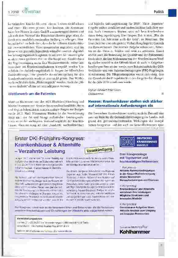 Vorschauseite 5: Gesundheitspolitik: Wie sind die Rahmenbedingungen für das Jahr 2010?