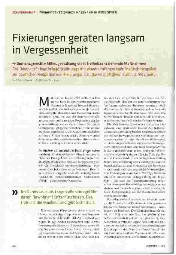 Vorschauseite 1: Fixierungen geraten langsam in Vergessenheit