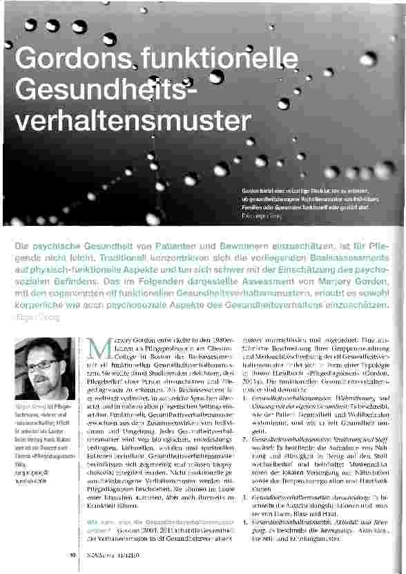 Vorschauseite 1: Gordons funktionelle Gesundheitsverhaltensmuster