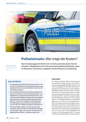 Vorschauseite 1: Polizeieinsatz: Wer trägt die Kosten?