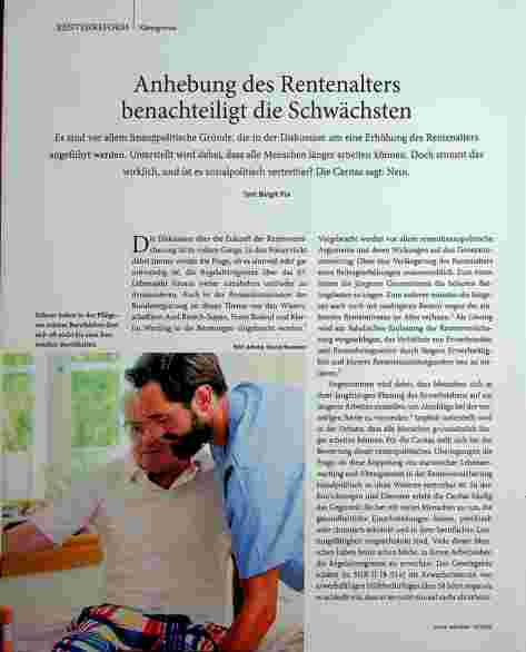 Vorschauseite 1: Anhebung des Rentenalters benachteiligt die Schwächsten