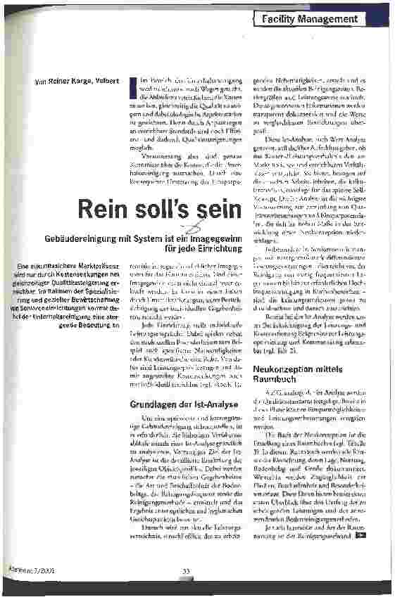 Vorschauseite 1: Rein solls sein
