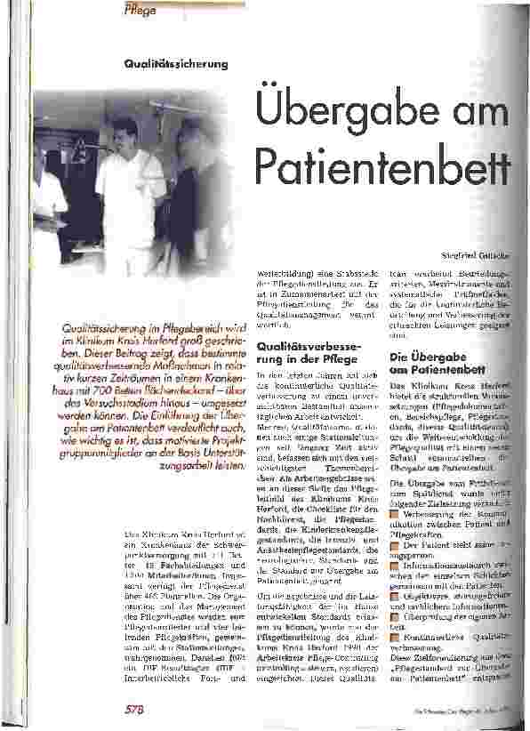 Vorschauseite 1: Übergabe am Patientenbett Qualitätssicherung