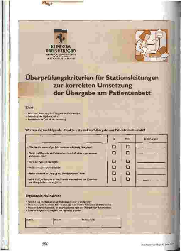 Vorschauseite 3: Übergabe am Patientenbett Qualitätssicherung