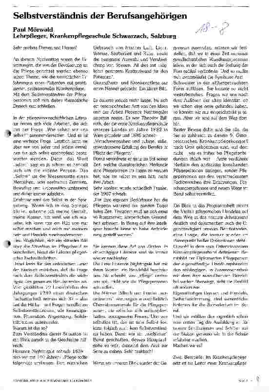 Vorschauseite 1: Selbstverständnis der Berufsangehörigen