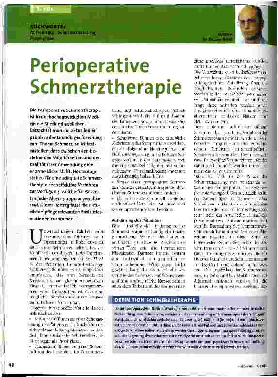 Vorschauseite 1: Perioperative Schmerztherapie