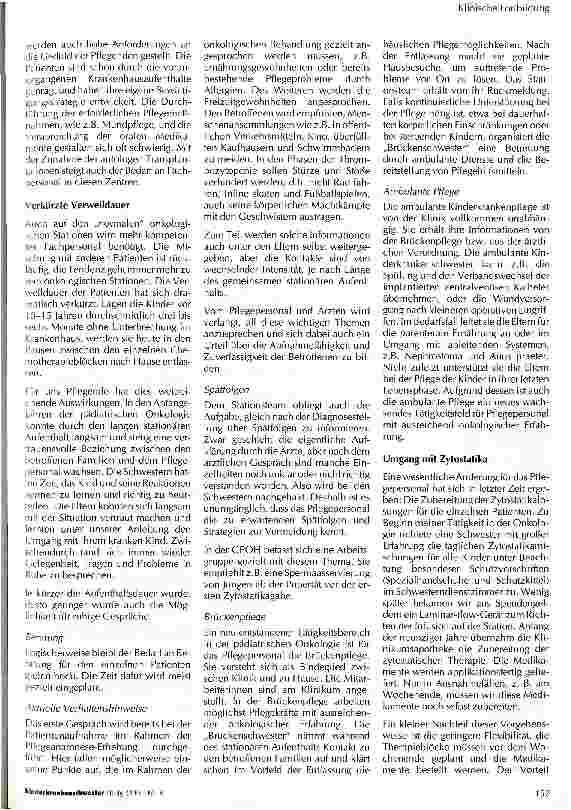 Vorschauseite 5: Die Pflege in der pädiatrischen Onkologie im Wandel der Zeit