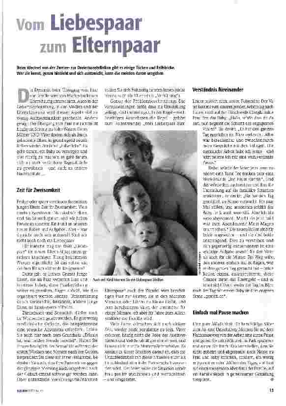 Vorschauseite 1: vom Liebespaar zum Elternpaar