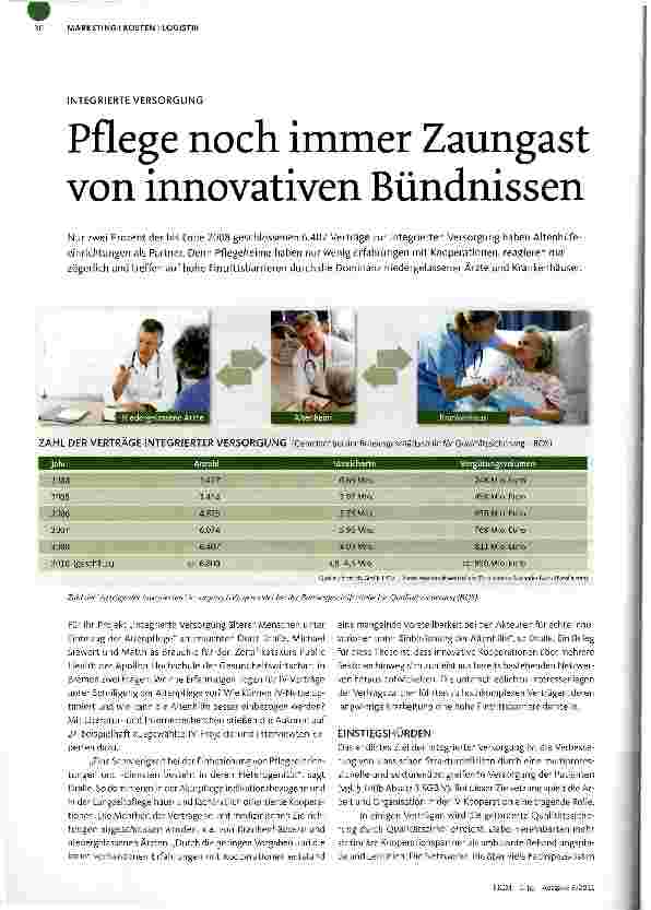Vorschauseite 1: Pflege noch immer Zaungast von innovativen Bündnissen