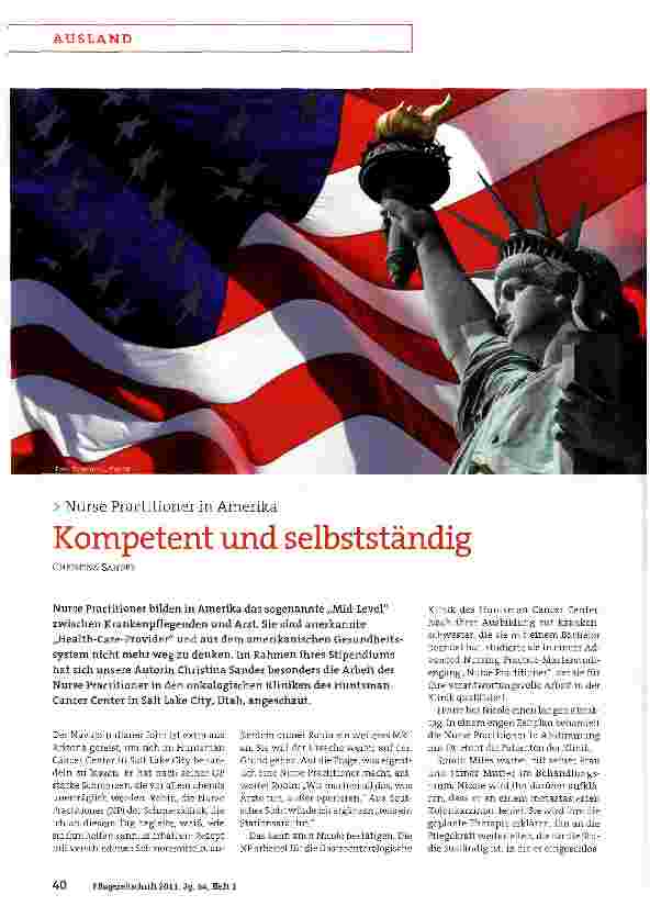 Vorschauseite 1: Nurse Practitioner in AmerikaKompetent und selbstständig
