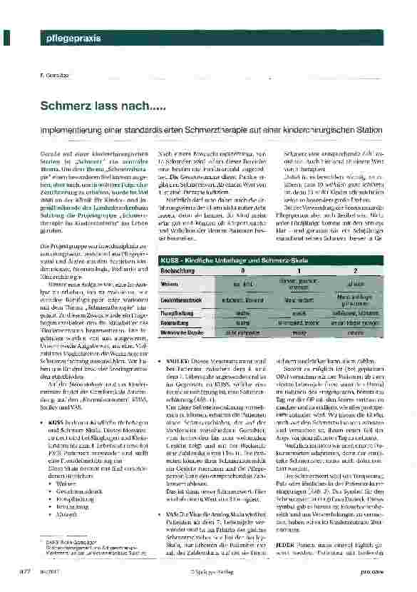 Vorschauseite 1: Schmerz lass nach. .. ..