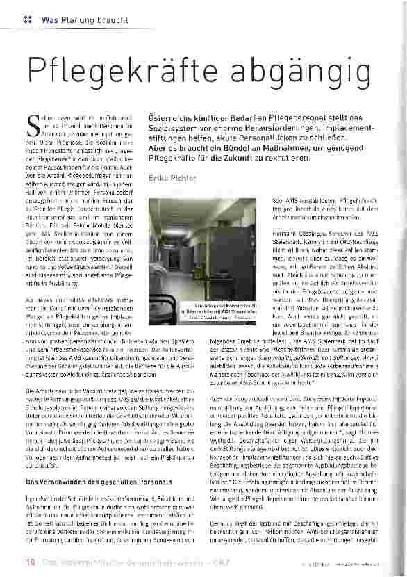 Vorschauseite 1: Pflegekräfte abgängig