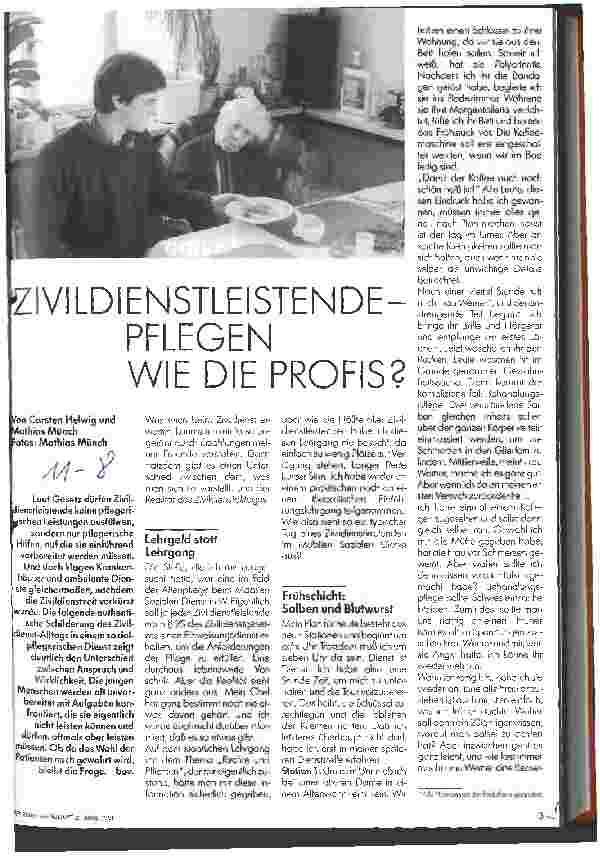 Vorschauseite 1: Zivildienstleistende - Pflegen wie die Profis?