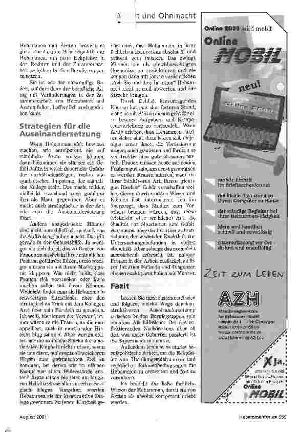 Vorschauseite 4: MACHT UND OHNMACHTIN DER ZUSAMMENARBEIT VON ÄRZTEN UND HEBAMMEN