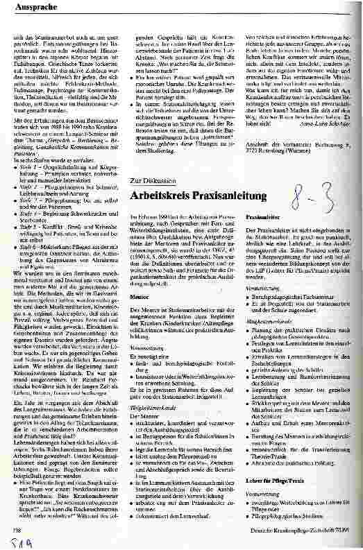 Vorschauseite 1: Zur Diskussion gestellt: Arbeitskreis Praxisanleitung